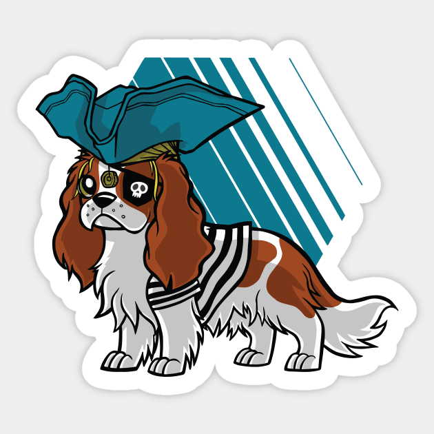 Cavalier King Charles Pirate Sticker by LYNEXART